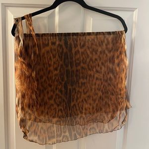 Roberto Cavalli Jaguar Leopard Print Sarong Swimsuit Coverup